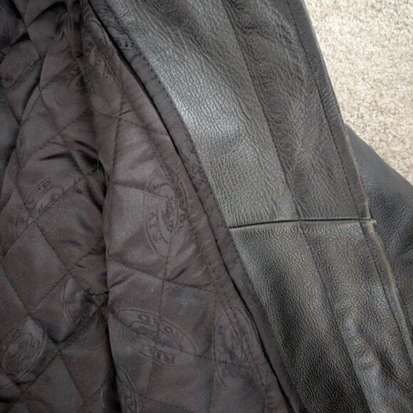 River Road Leather Motorcycle Jacket Removeable Liner Womens Large; w/Neck Warm - Picture 7 of 16